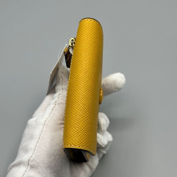 Coach CH808 Yellow Gold Wyn Small Crossgrain Leather Envelope Wallet NWT - Picture 4 of 16